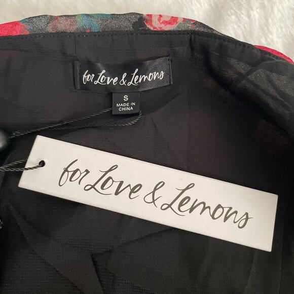 NWT For Love & Lemons Hawn Ruffle Floral Mini Dress S - Picture 9 of 12